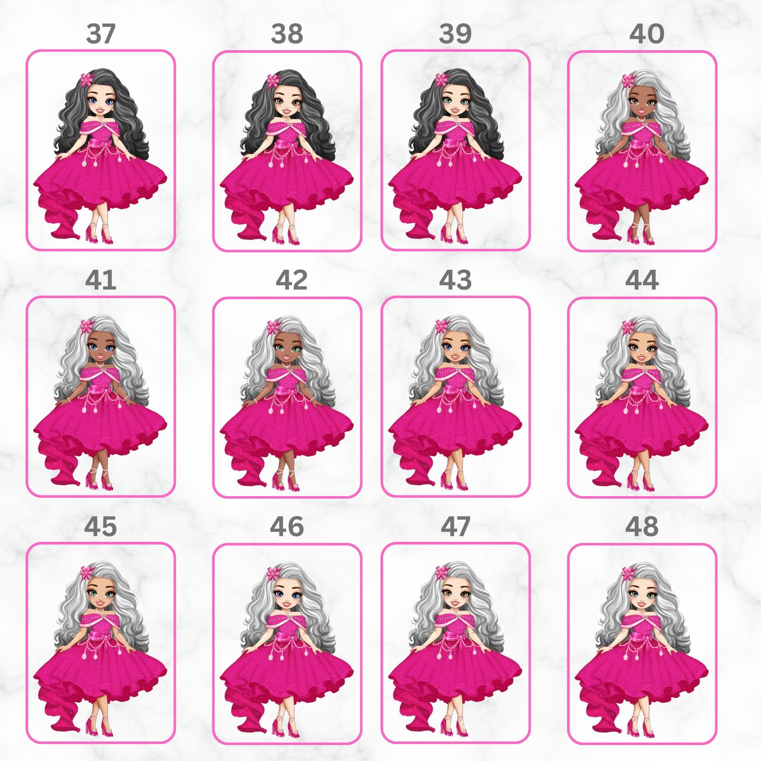 Pink Princess Doll UVDTF or DTF Decal