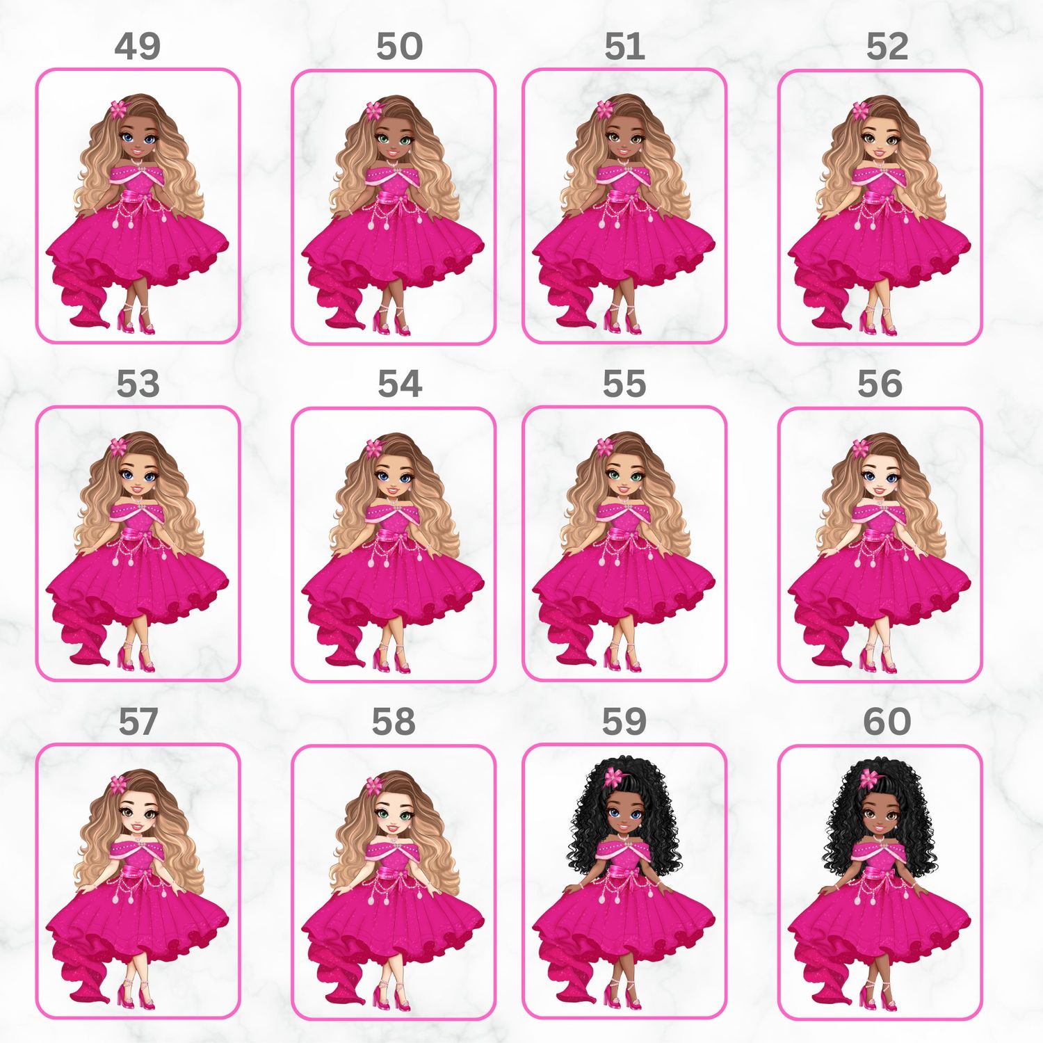Pink Princess Doll UVDTF or DTF Decal