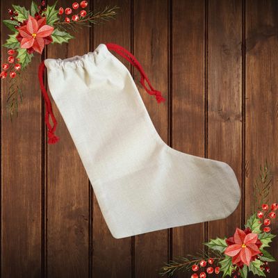 Stocking Red Drawstring Craft Blank