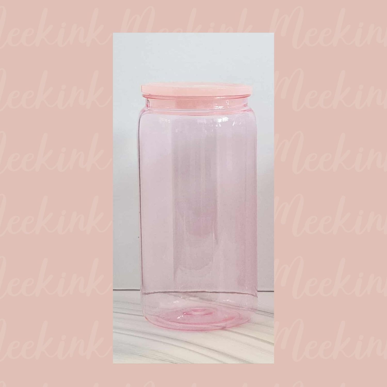 16oz Pink Jelly Libbey Cup With Matching Lid Craft Blank