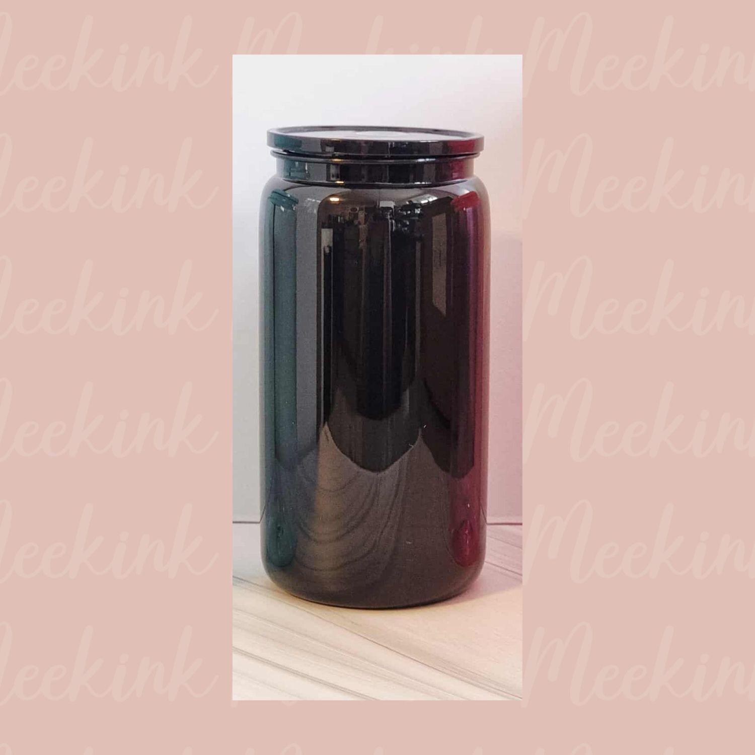 16oz Black Jelly Libbey Cup With Matching Lid Craft Blank