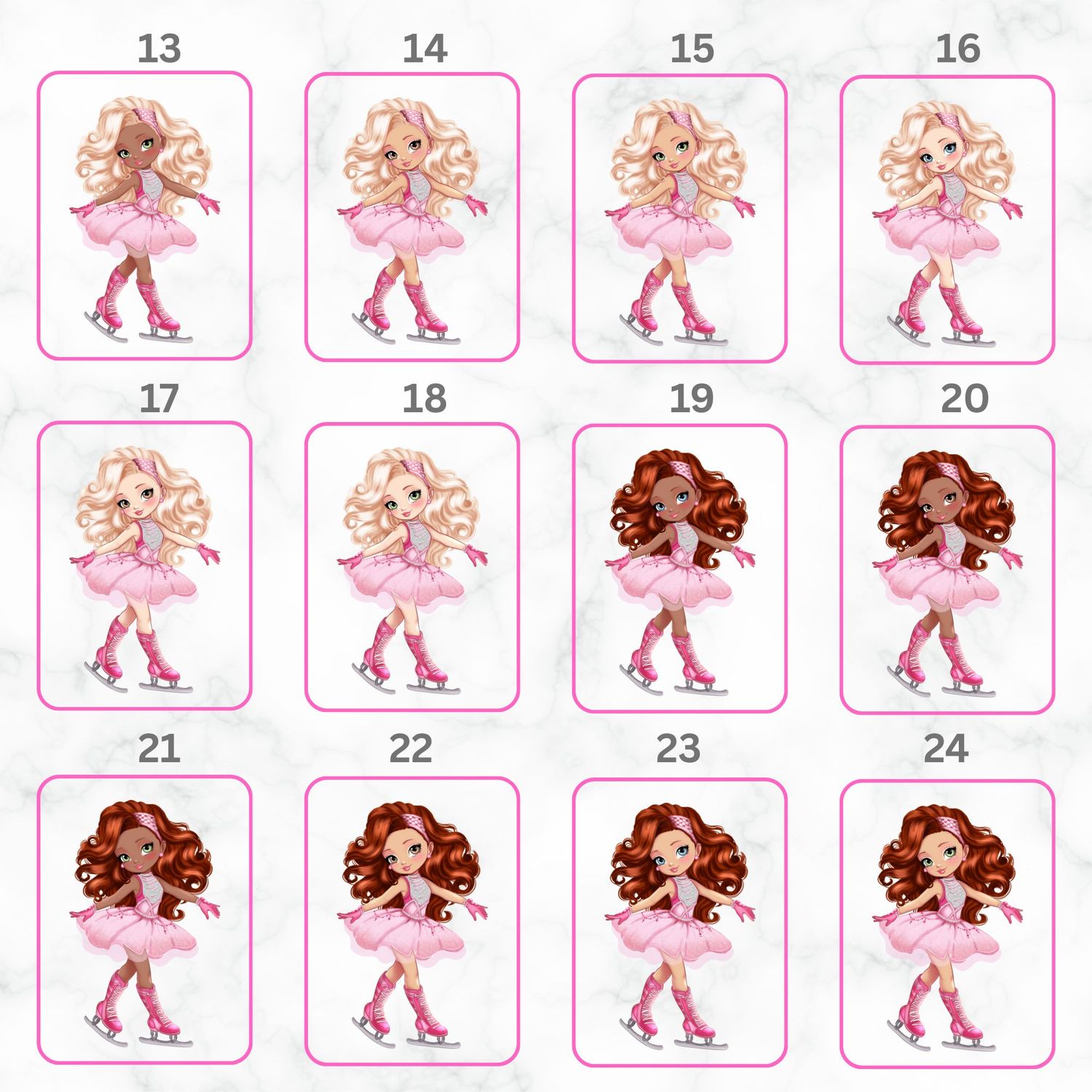 Ice Skater Doll UVDTF or DTF Decal
