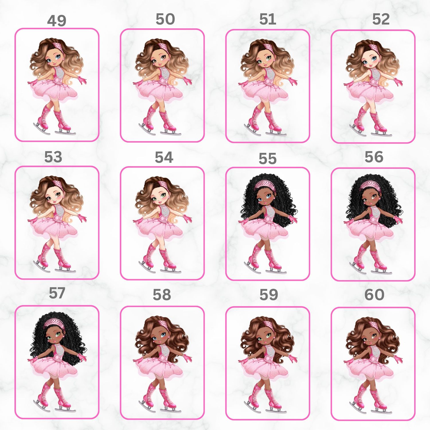 Ice Skater Doll UVDTF or DTF Decal