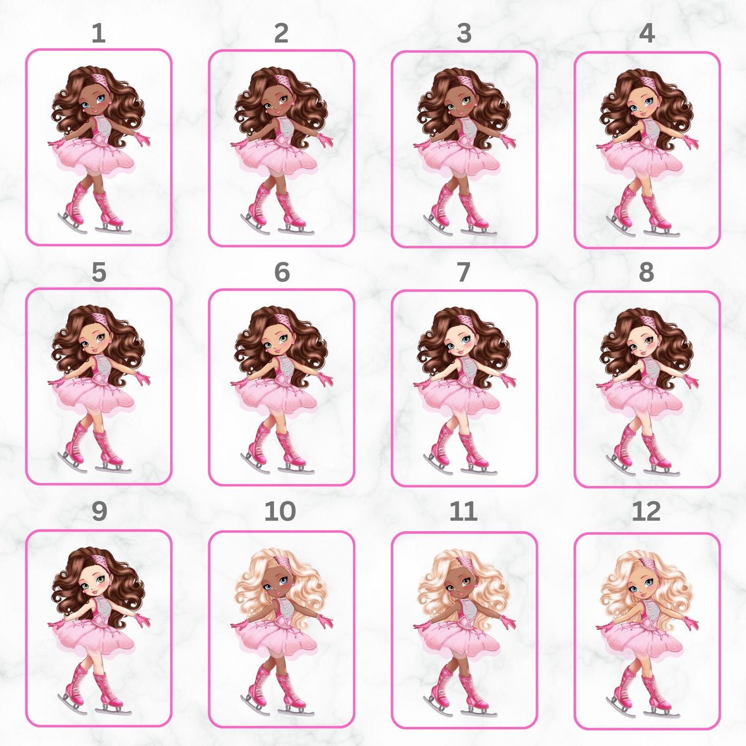 Ice Skater Doll UVDTF or DTF Decal