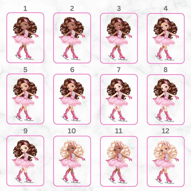 Ice Skater Doll UVDTF or DTF Decal