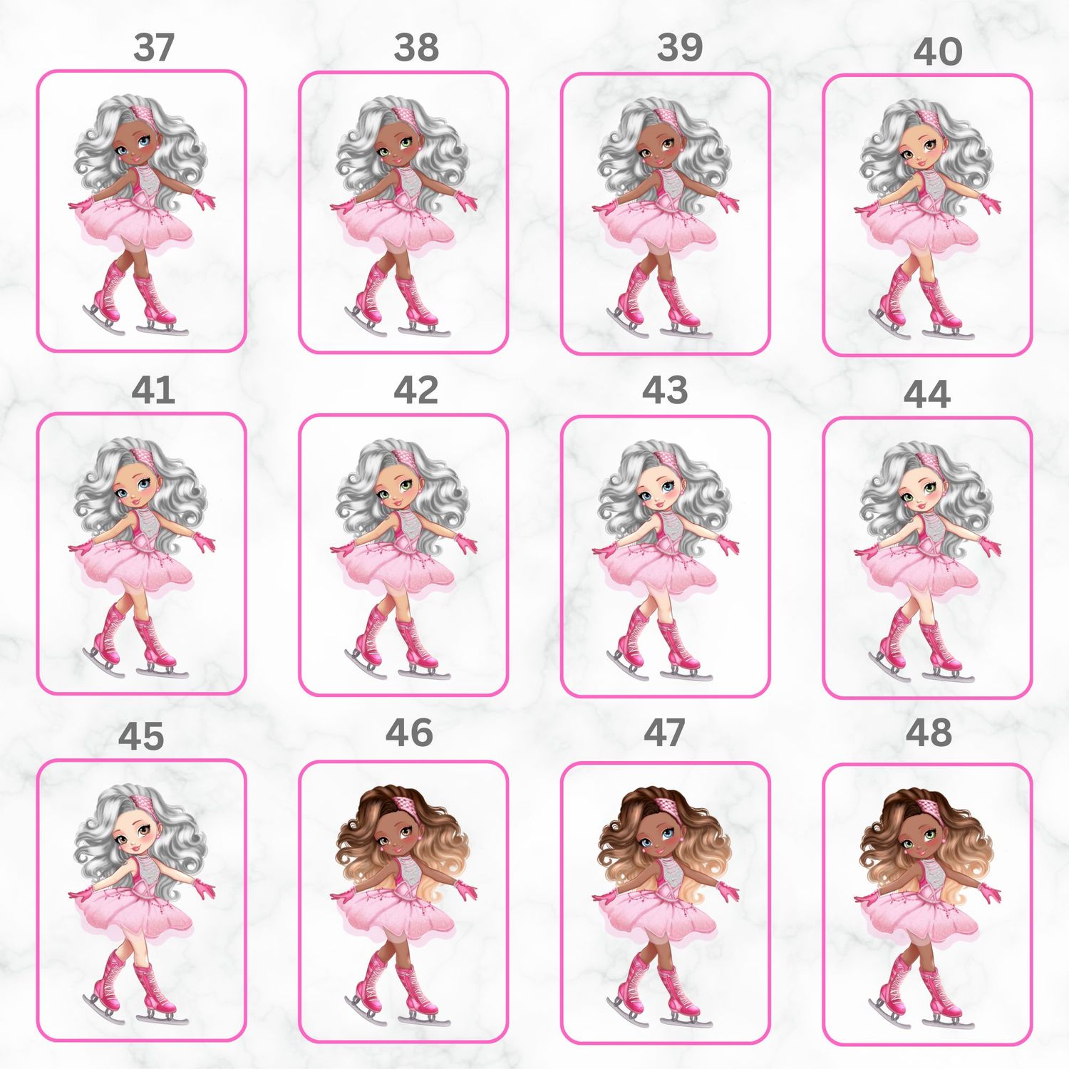 Ice Skater Doll UVDTF or DTF Decal