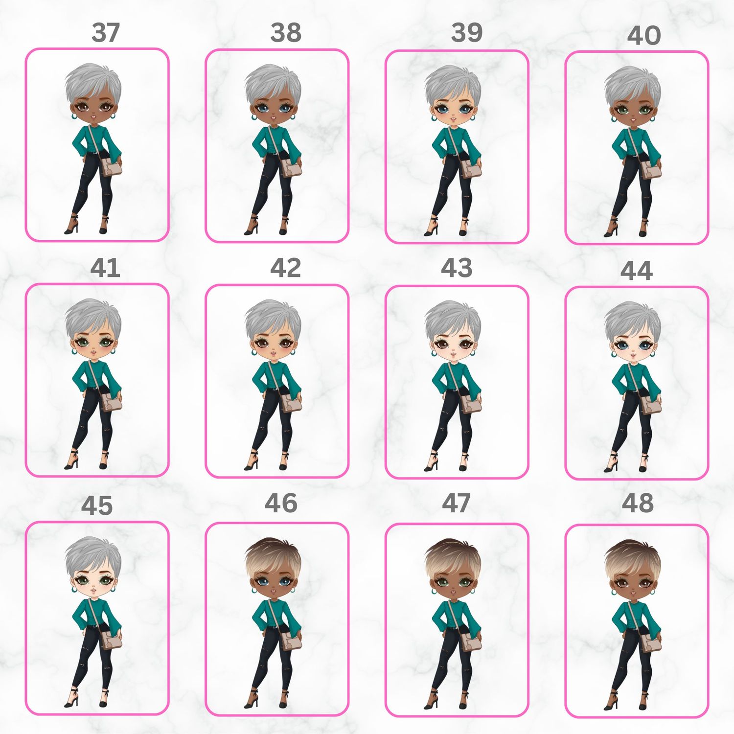 Short Haired Lady Doll UVDTF or DTF Decal