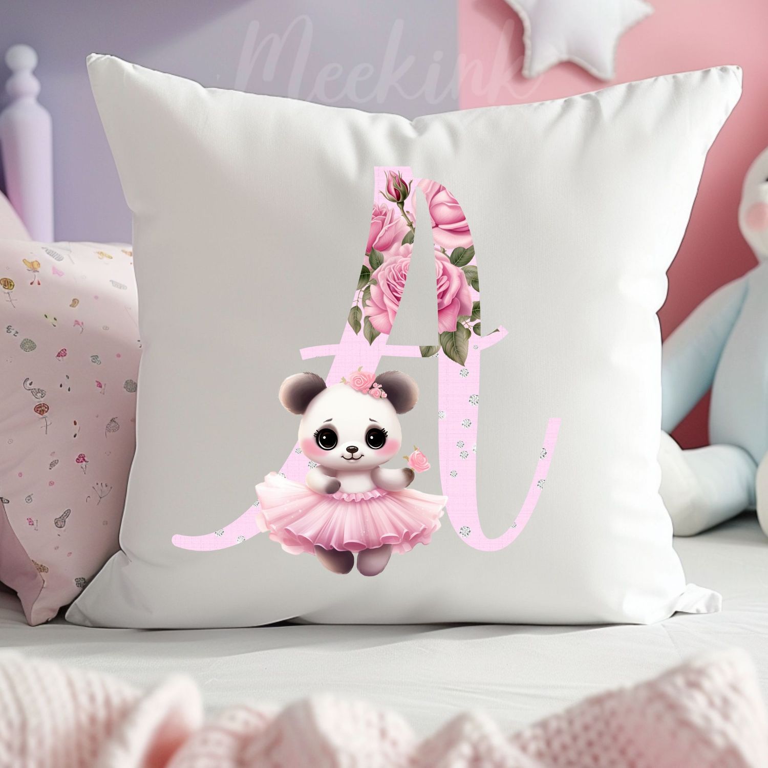 Panda Ballerina Alphabet UVDTF or DTF Decal