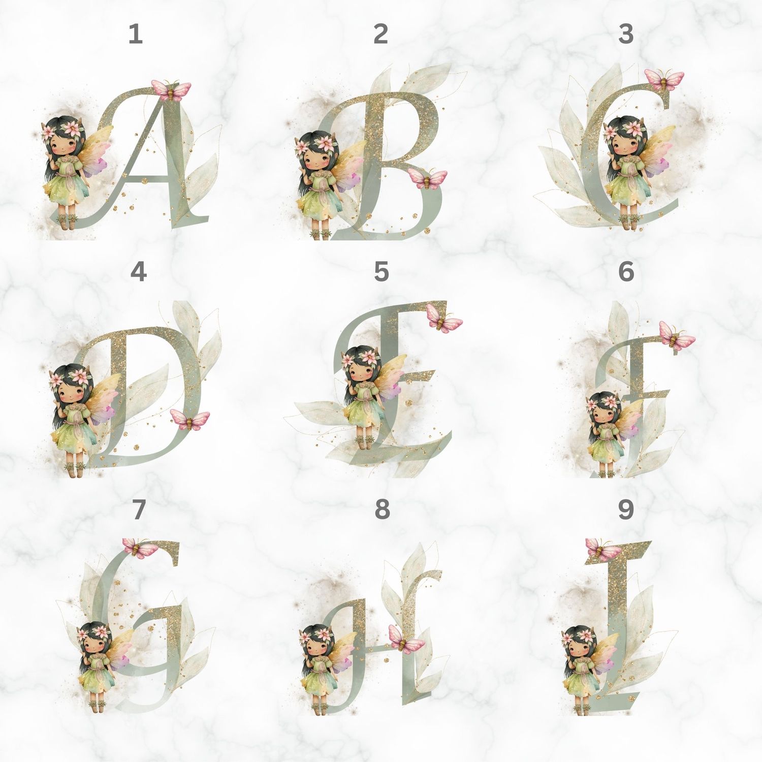 Bronze Leaf Alphabet UVDTF or DTF Decal