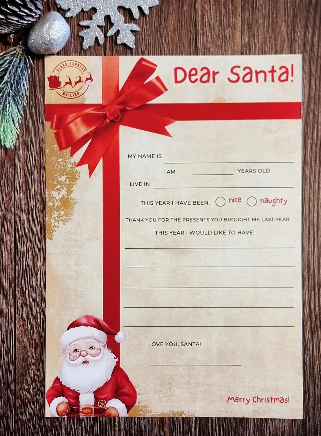 Dear Santa Letter