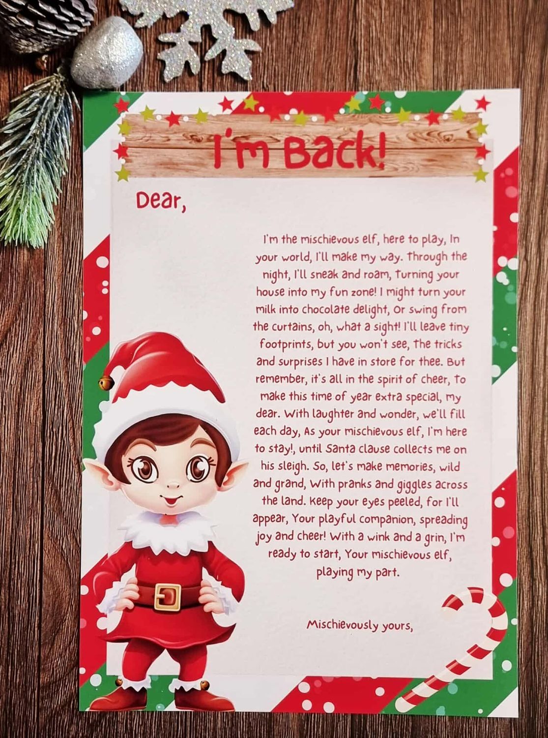 I&#39;m Back Elf Letter Design 1