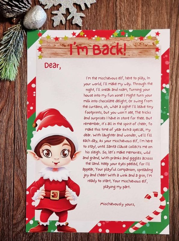 I&#39;m Back Elf Letter Design 1