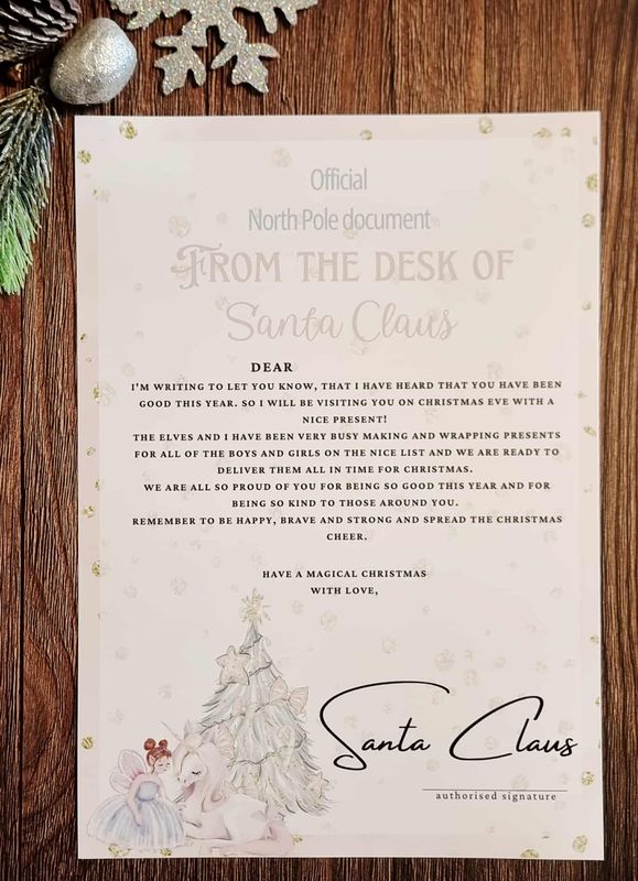 Official Letter From The North Pole Unicorn