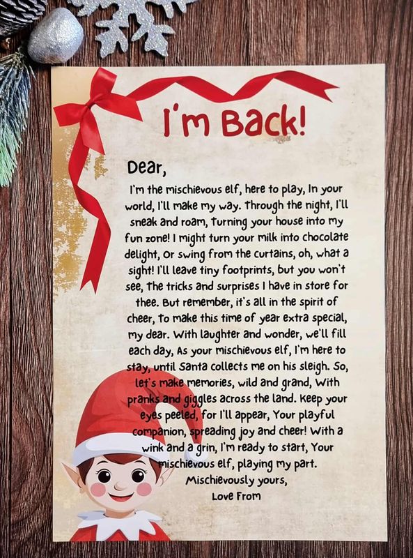 I&#39;m Back Elf Letter Design 2