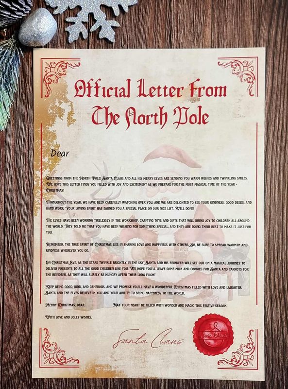 Official Letter From The North Pole