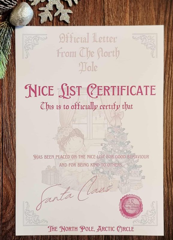 Ballerina Nice List Certificate