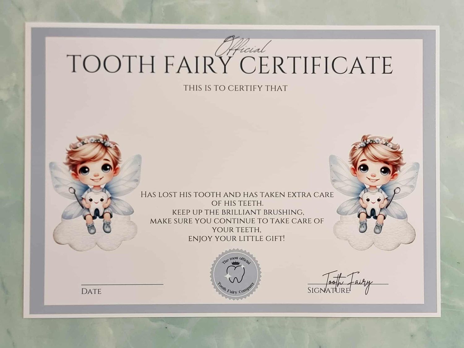 Tooth Fairy Certificate Design 1