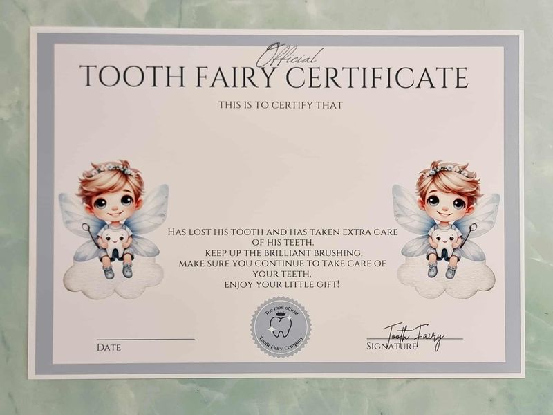 Tooth Fairy Certificate Design 1