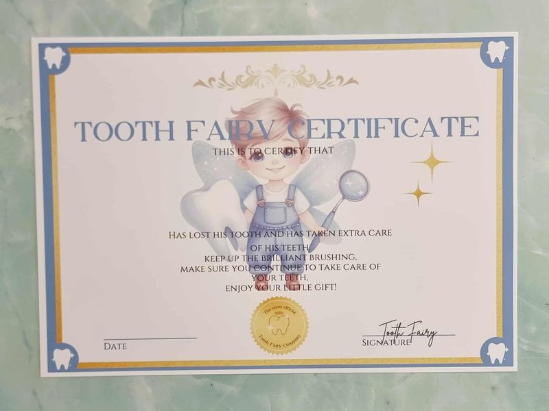 Tooth Fairy Certificate Design 5