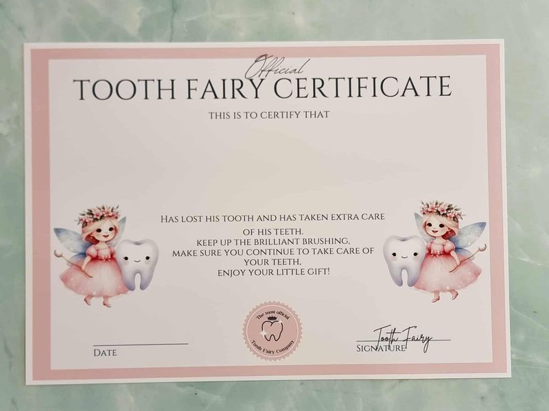 Tooth Fairy Certificate Design 2