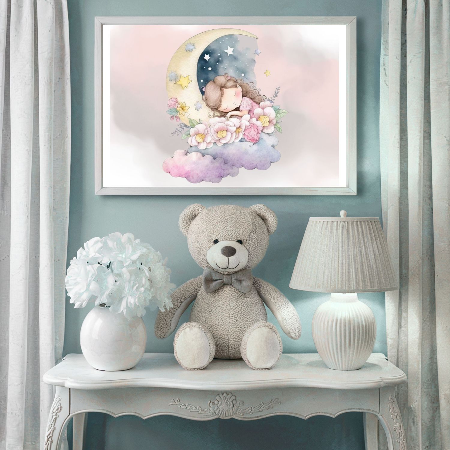 Sleepy Girl Design 5 Nursery Bedroom Decor Print