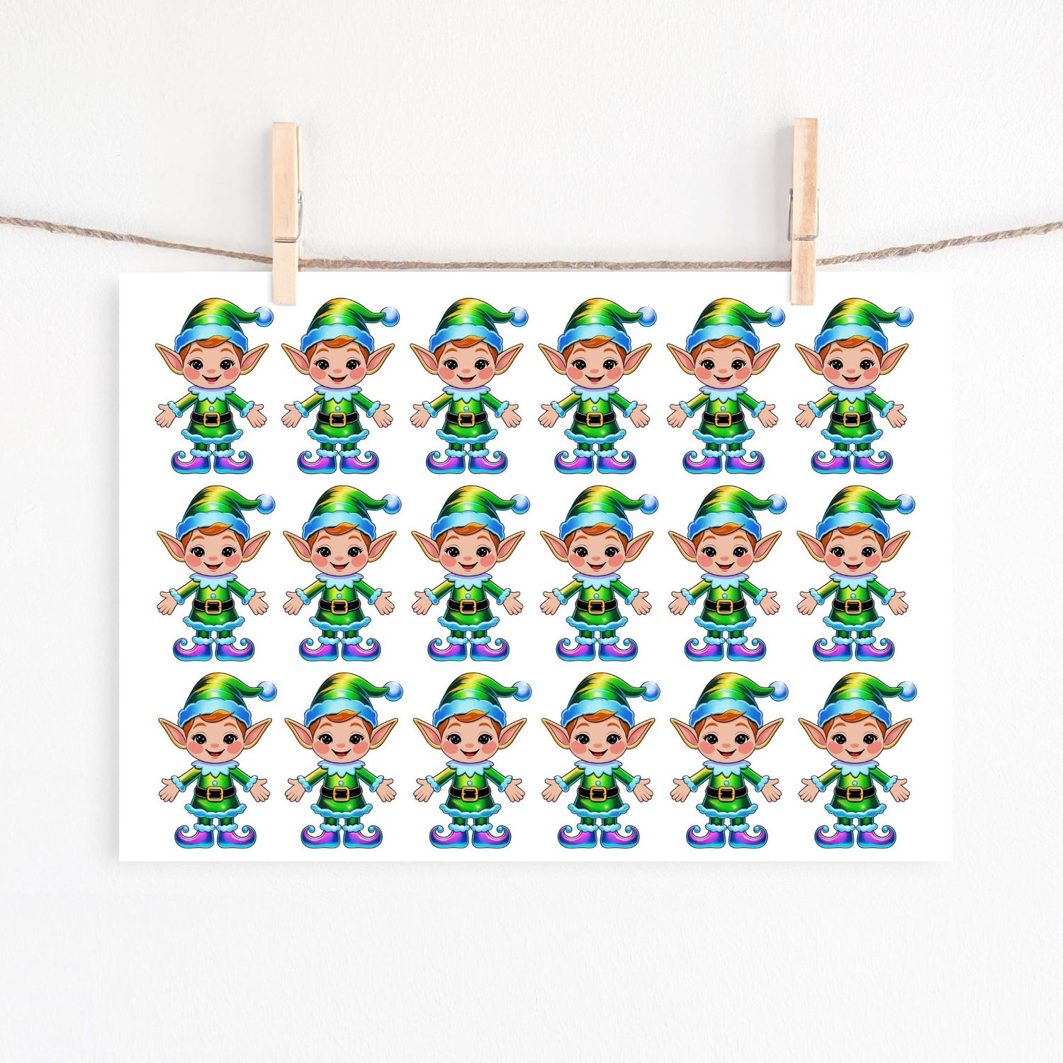 Holographic Elf Effect Sheet UVDTF or DTF Decals