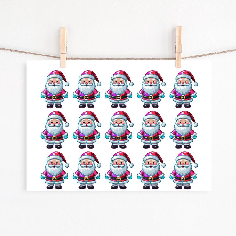 Holographic Santa Effect Sheet UVDTF or DTF Decals