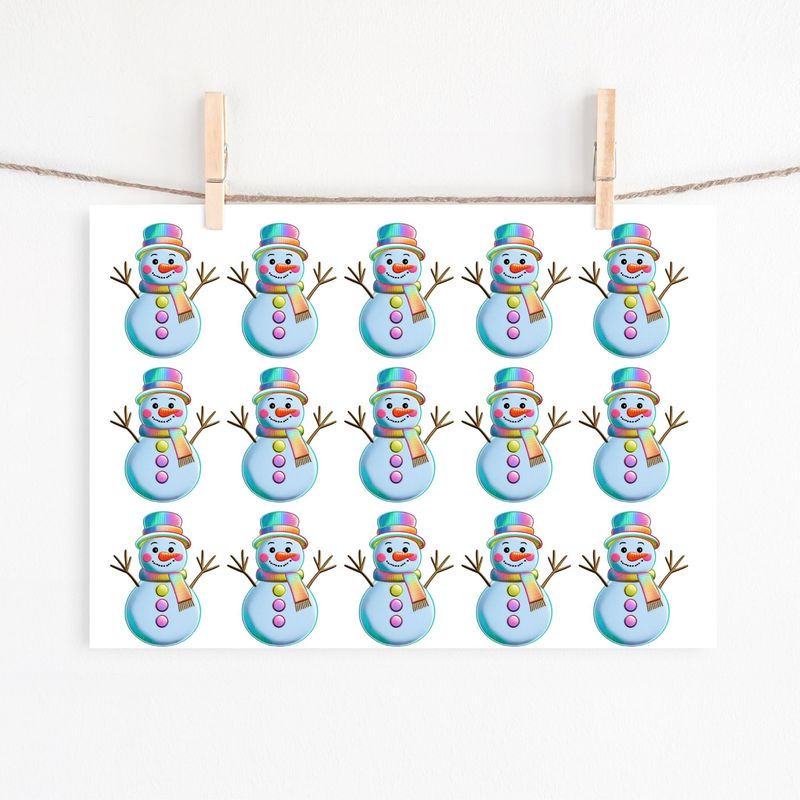 Holographic Snowman Effect Sheet UVDTF or DTF Decals