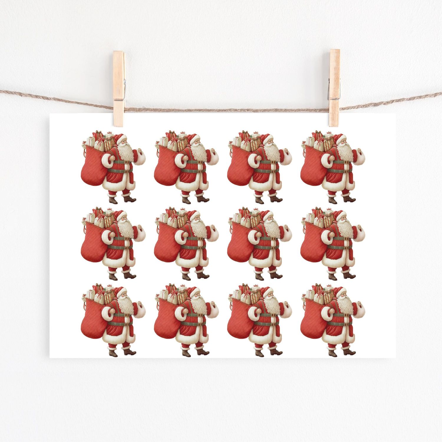 Traditional Santa Sheet UVDTF or DTF Decals