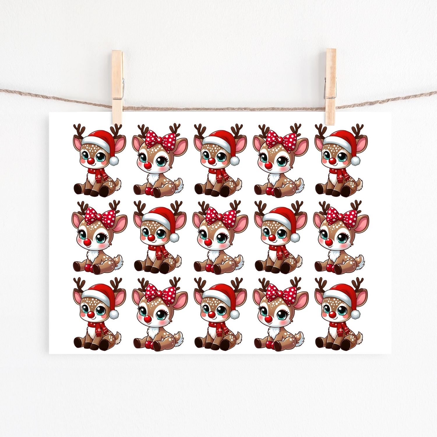 Girl &amp; Boy Reindeer Sheet UVDTF or DTF Decals