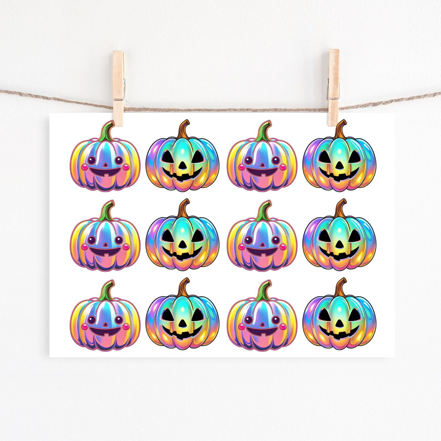 Holographic Pumpkins Sheet UVDTF