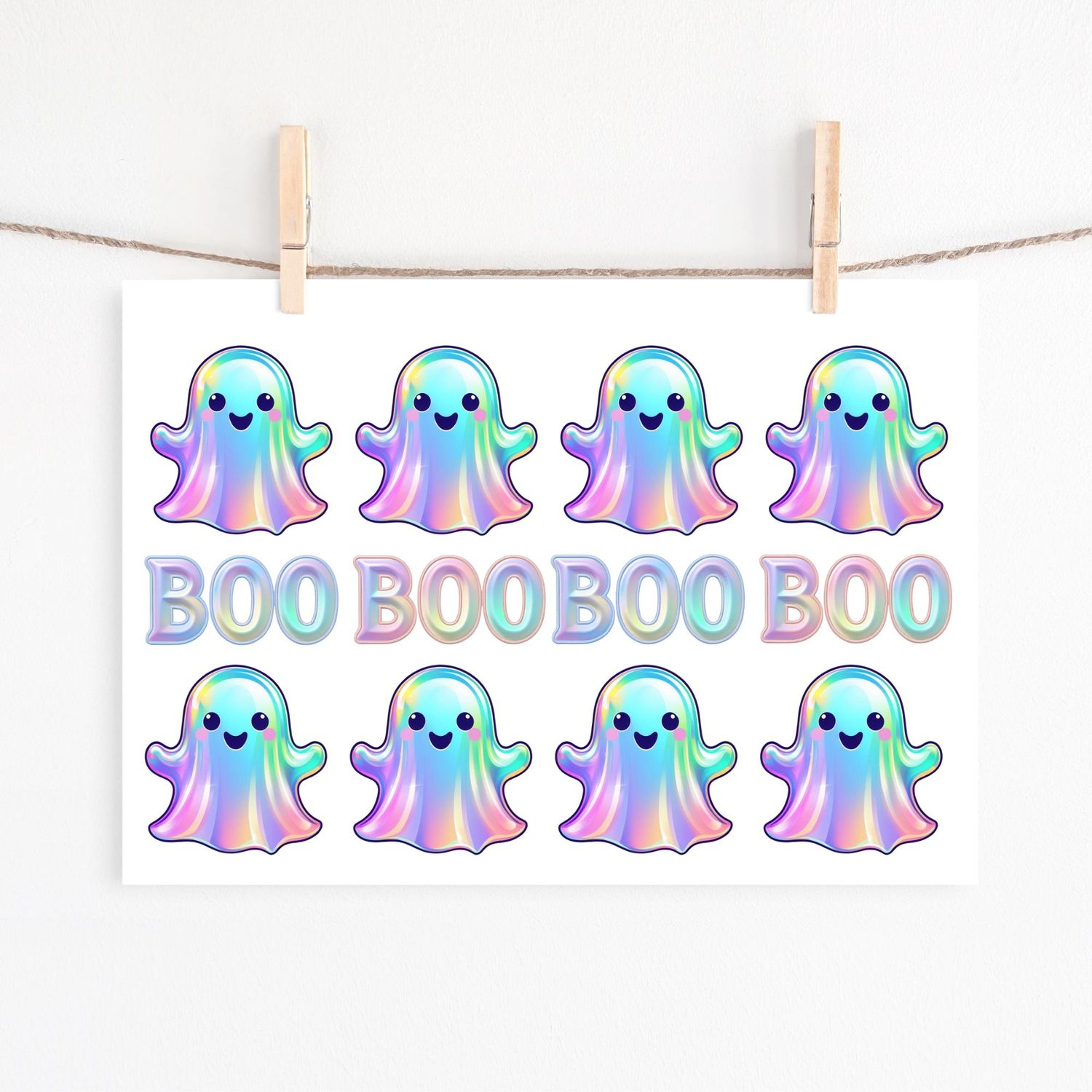 Holographic Ghost &amp; BOO Sheet UVDTF