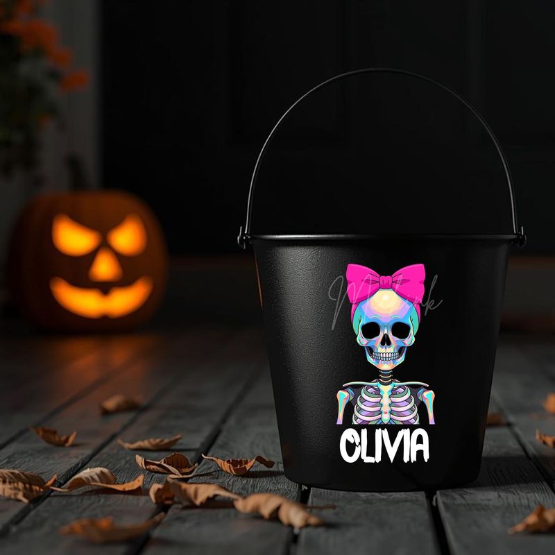 Halloween Iridescent Effect Skeleton Girl UVDTF or DTF Decal