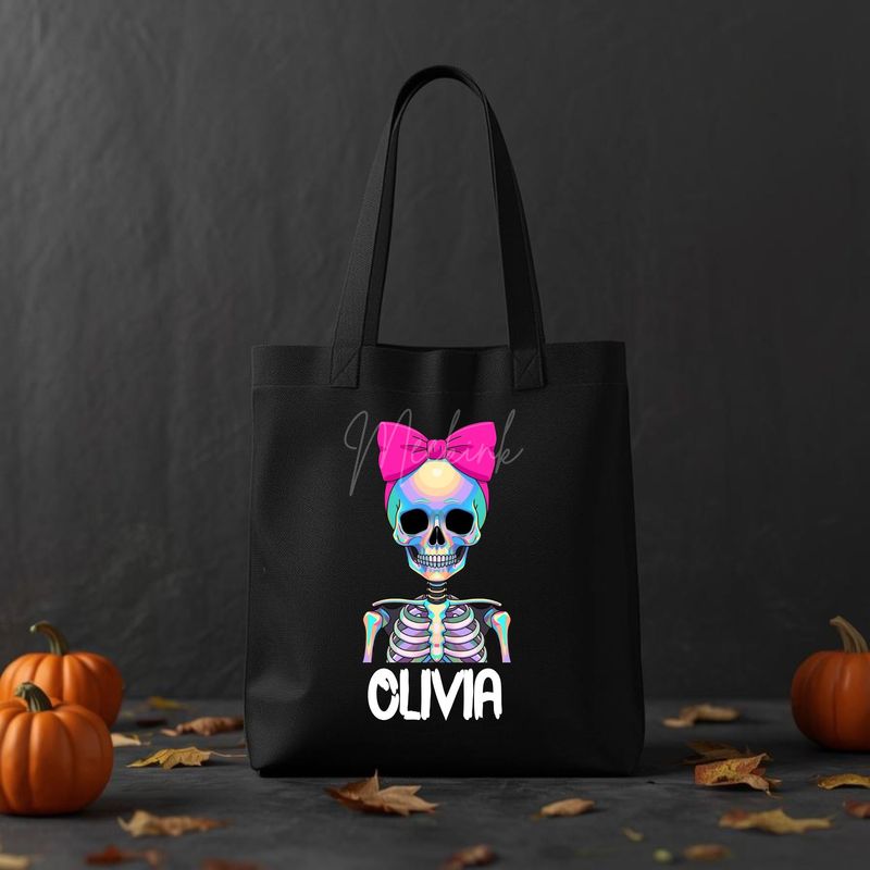 Halloween Iridescent Effect Skeleton Girl UVDTF or DTF Decal