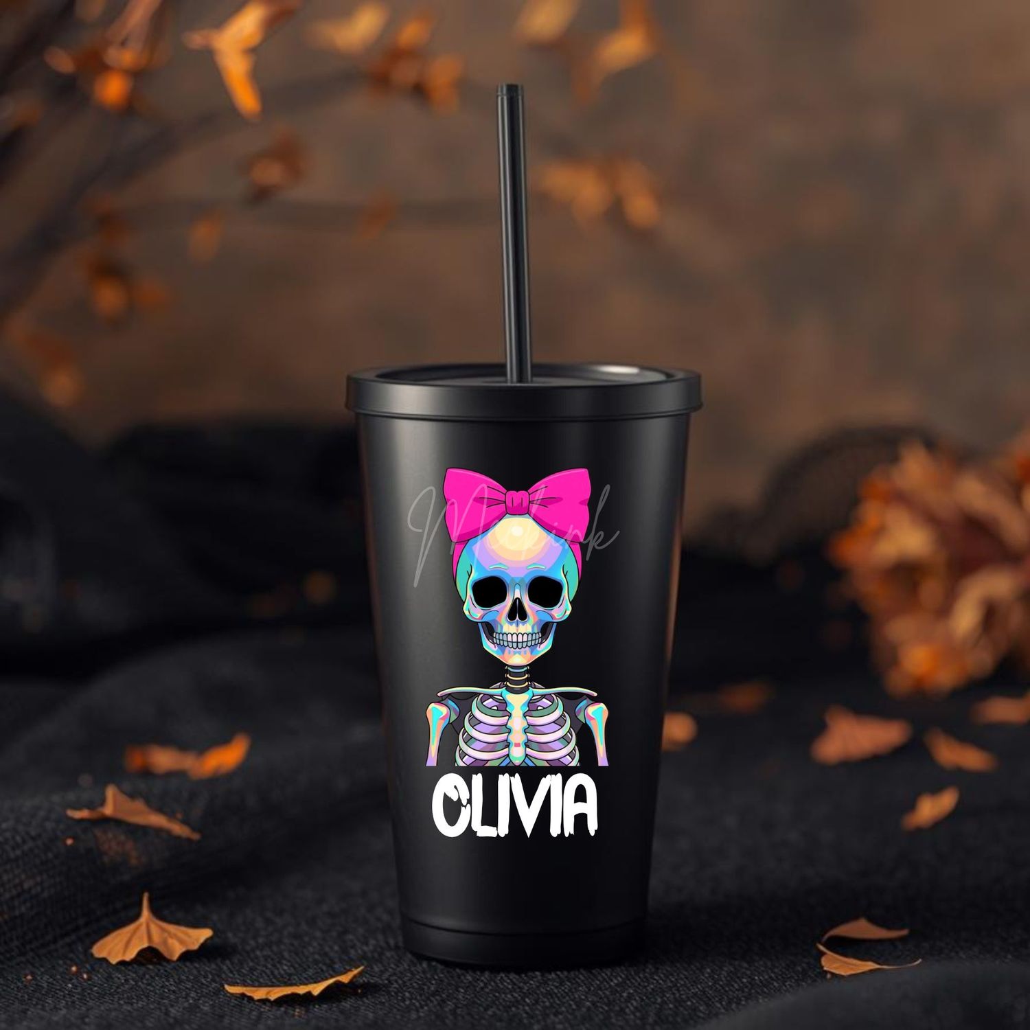 Halloween Iridescent Effect Skeleton Girl UVDTF or DTF Decal