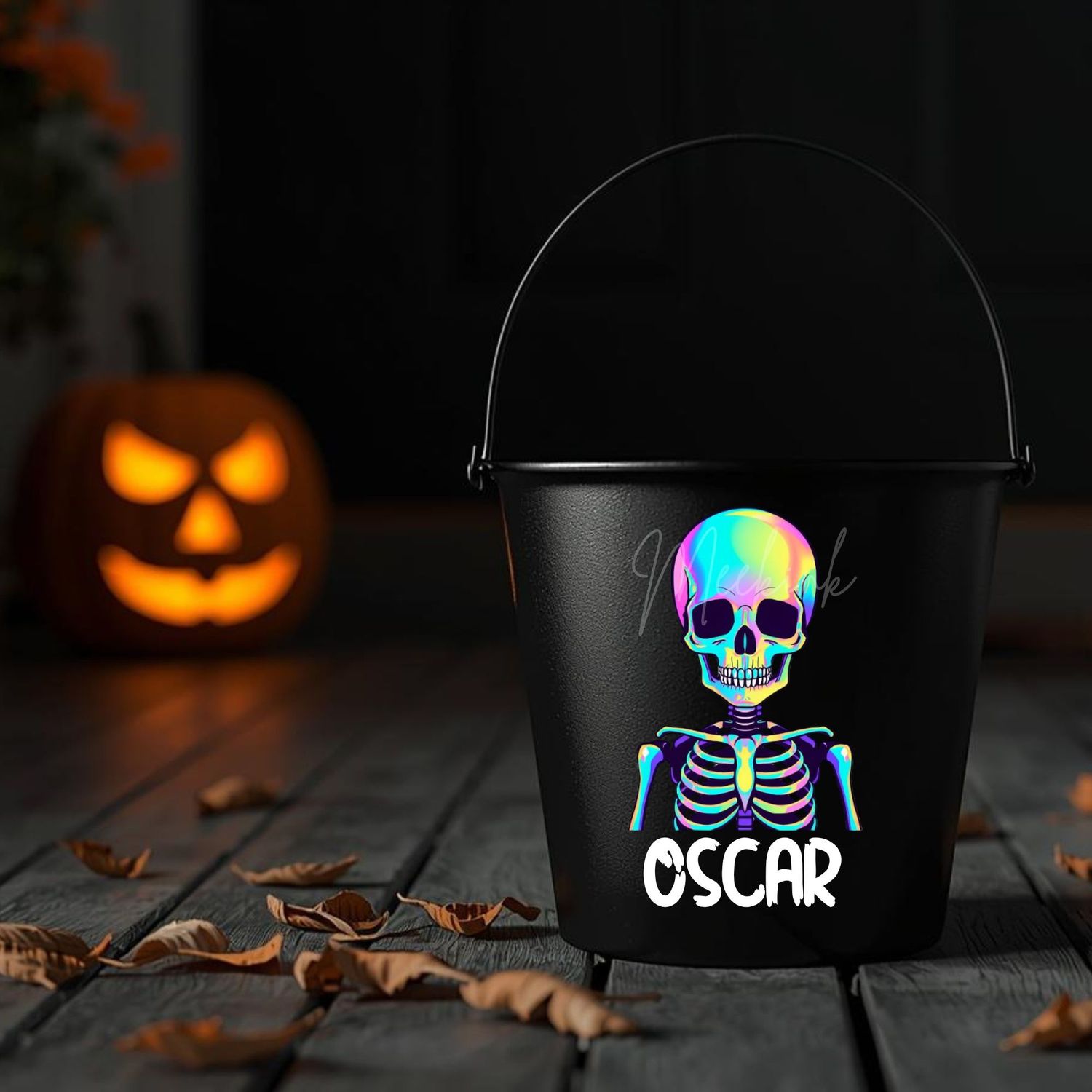 Halloween Iridescent Effect Skeleton Boy UVDTF or DTF Decal