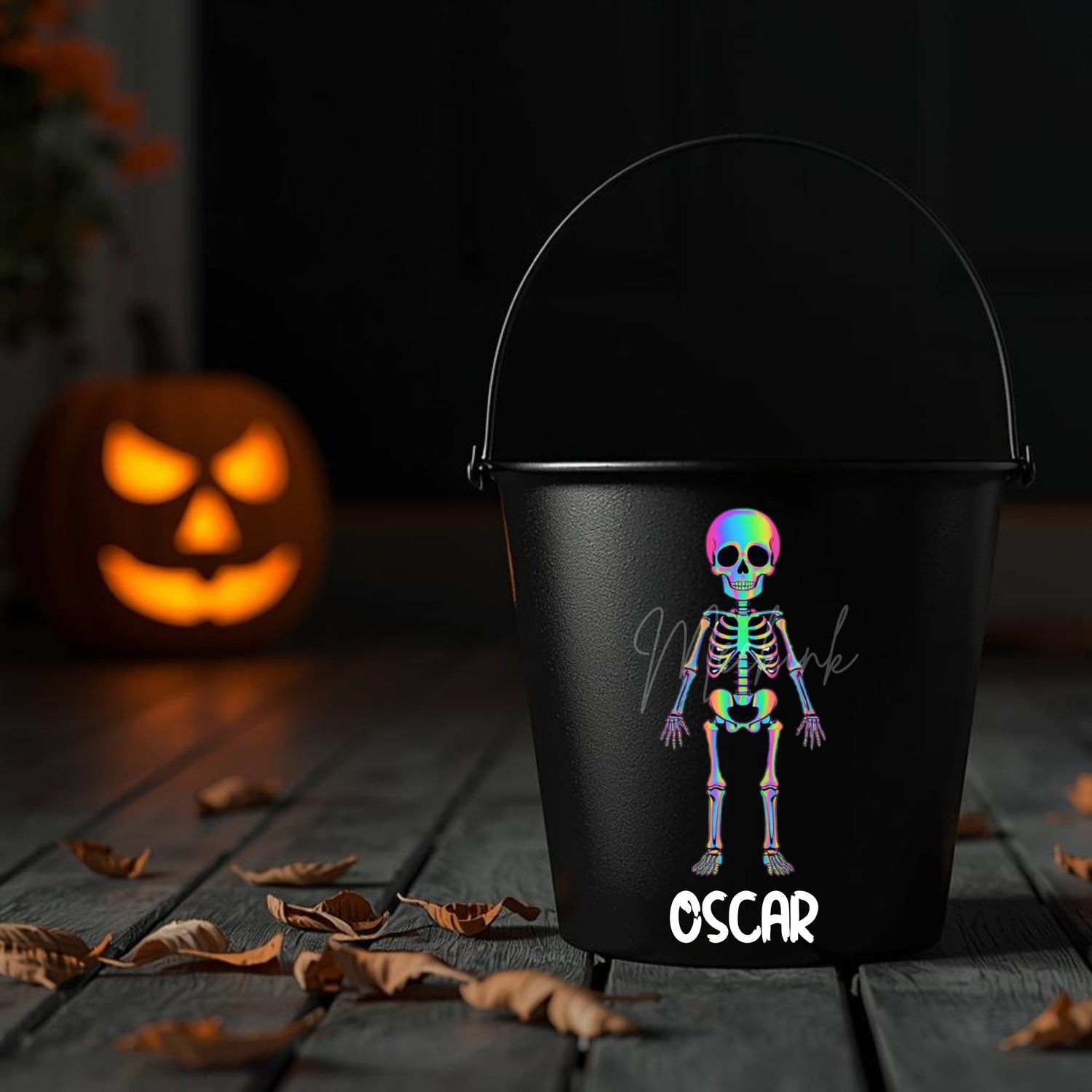 Halloween Iridescent Effect Skeleton Boy Full Body UVDTF or DTF Decal
