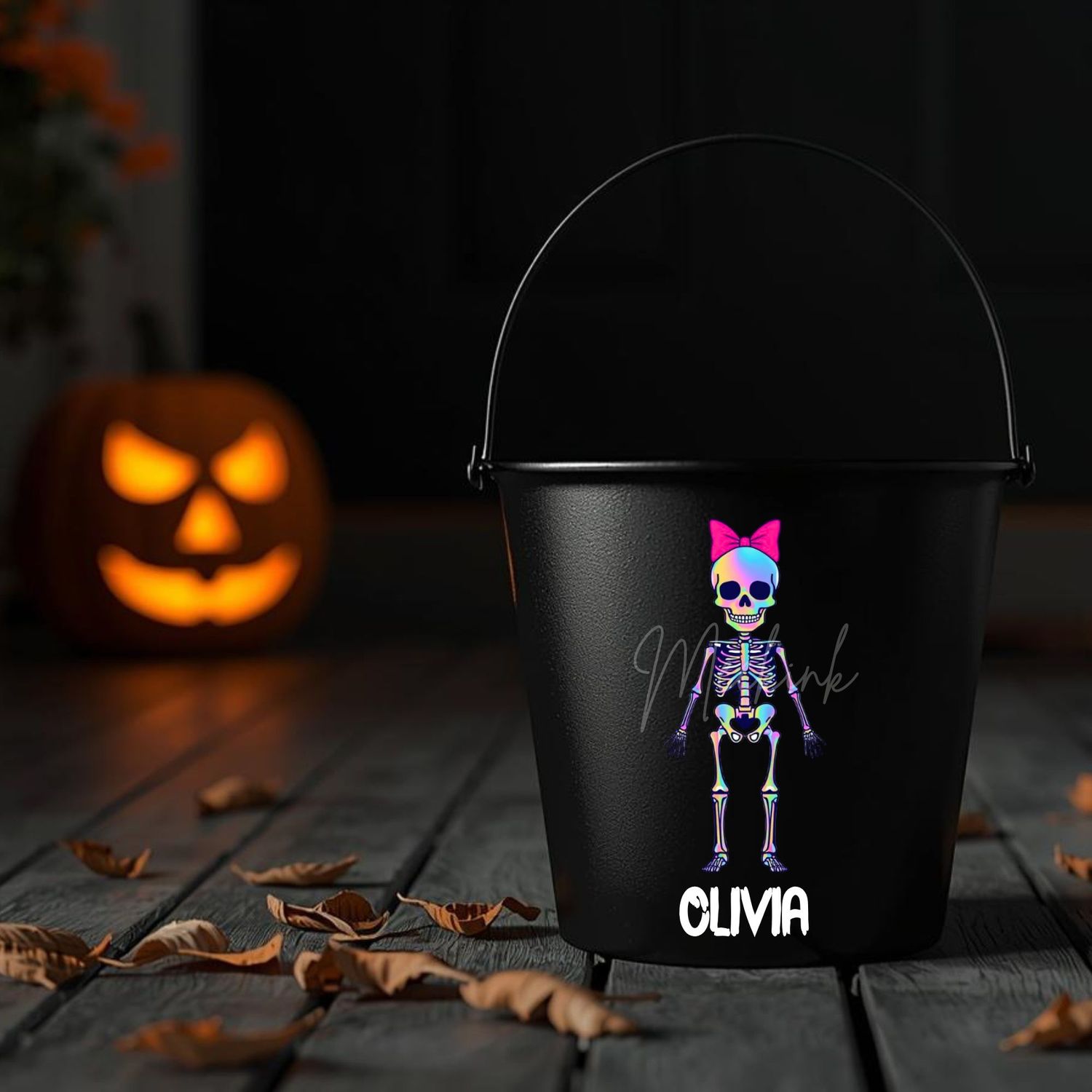 Halloween Iridescent Effect Skeleton Girl Full Body UVDTF or DTF Decal