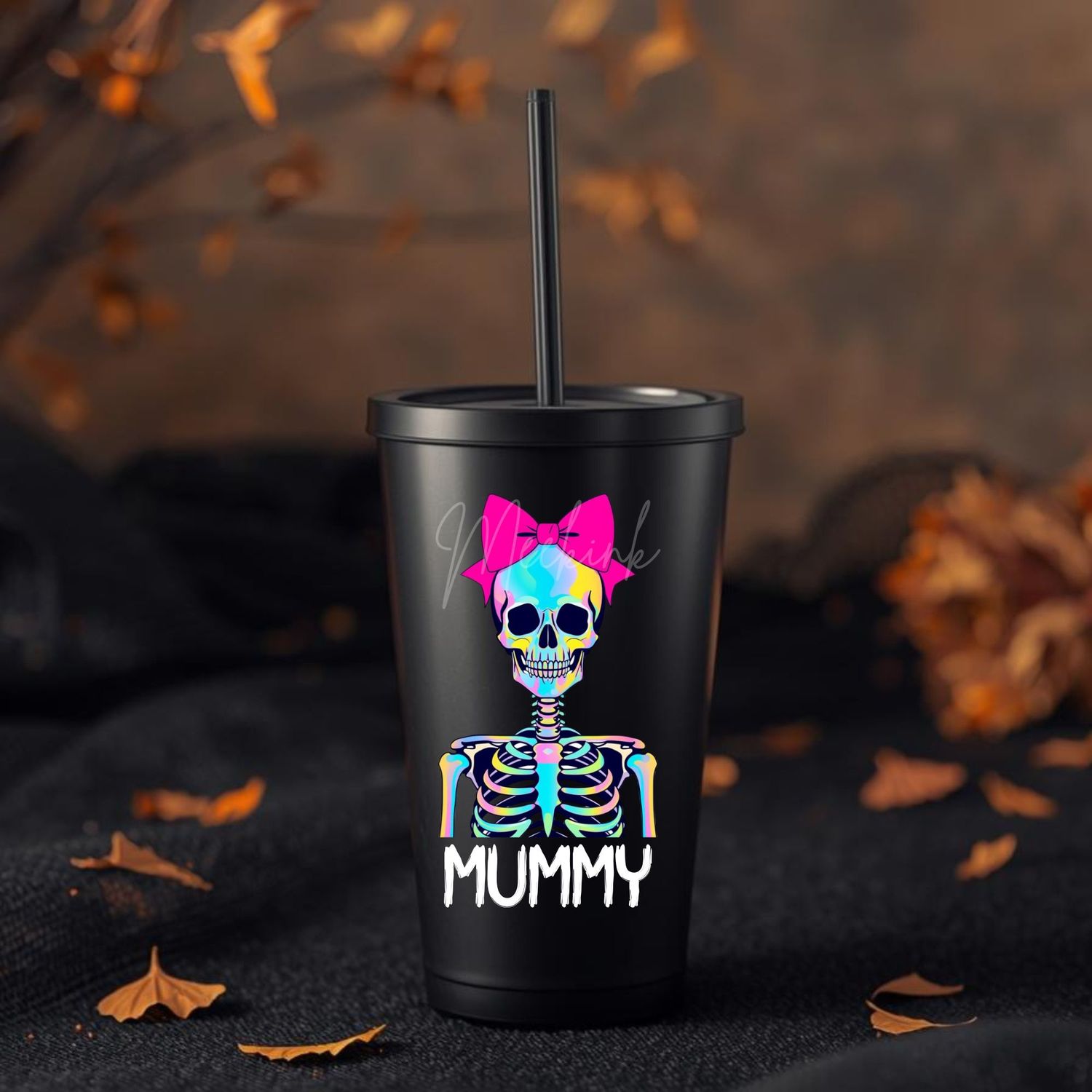 Halloween Iridescent Effect Skeleton Lady UVDTF or DTF Decal