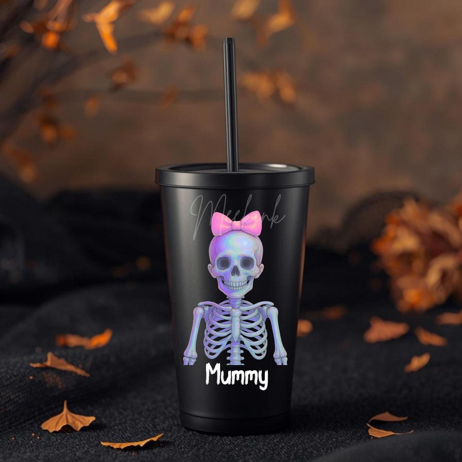 Halloween Iridescent Effect Skeleton Mummy Design 2 UVDTF or DTF Decal