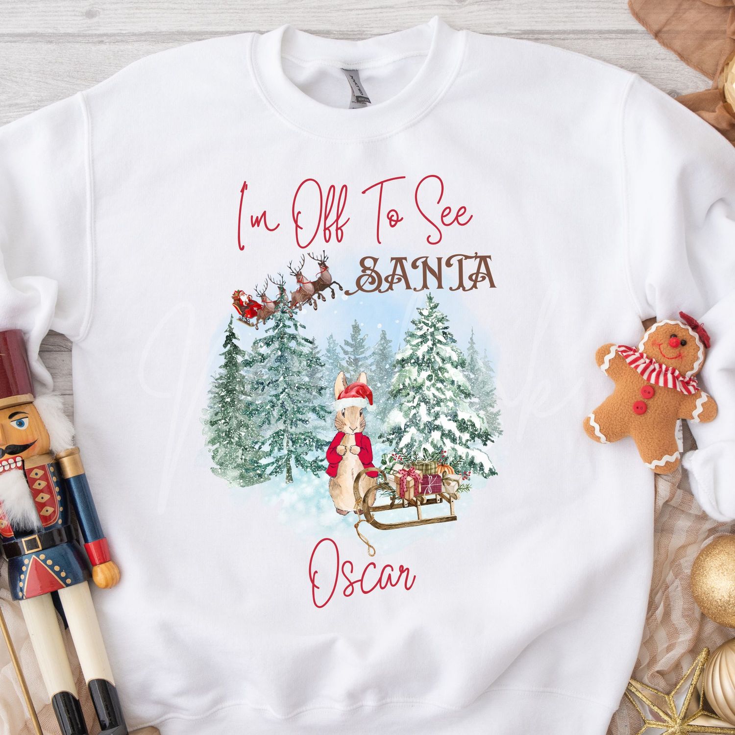 I&#39;m Off To See Santa Christmas Scene DTF Decal