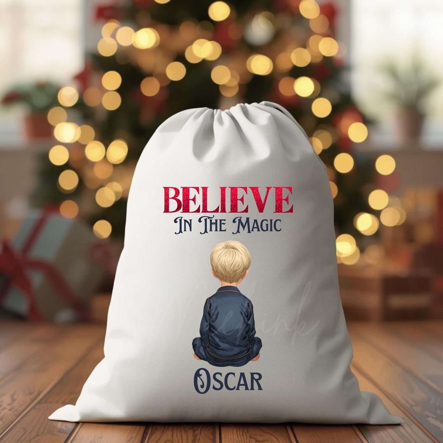 Christmas Back Facing Boys 5 Variations To Choose From UVDTF or DTF Decal