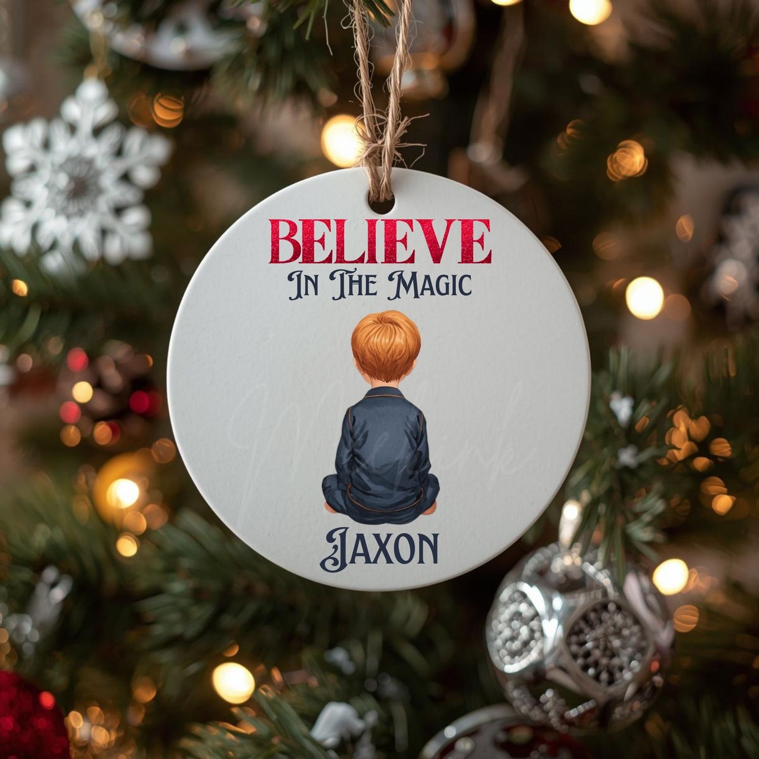 Christmas Back Facing Boys 5 Variations To Choose From UVDTF or DTF Decal