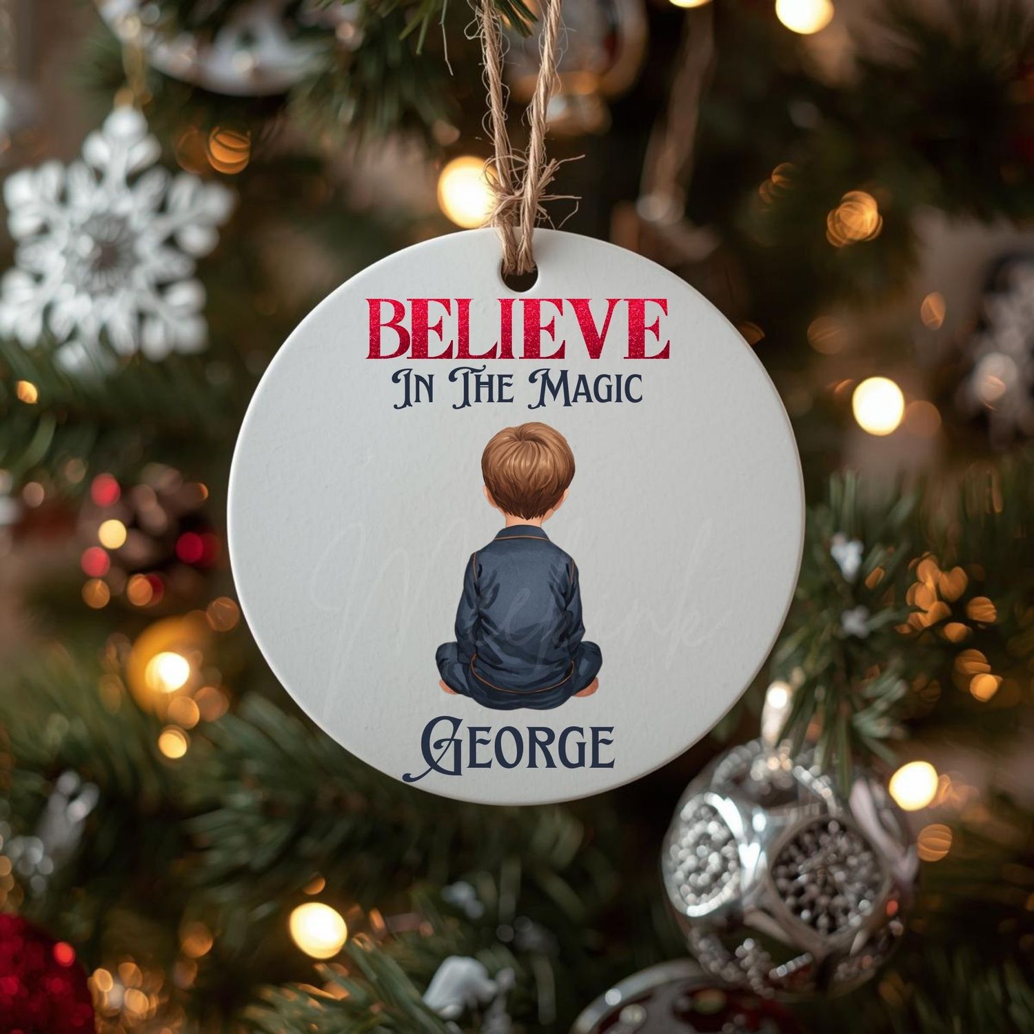 Christmas Back Facing Boys 5 Variations To Choose From UVDTF or DTF Decal
