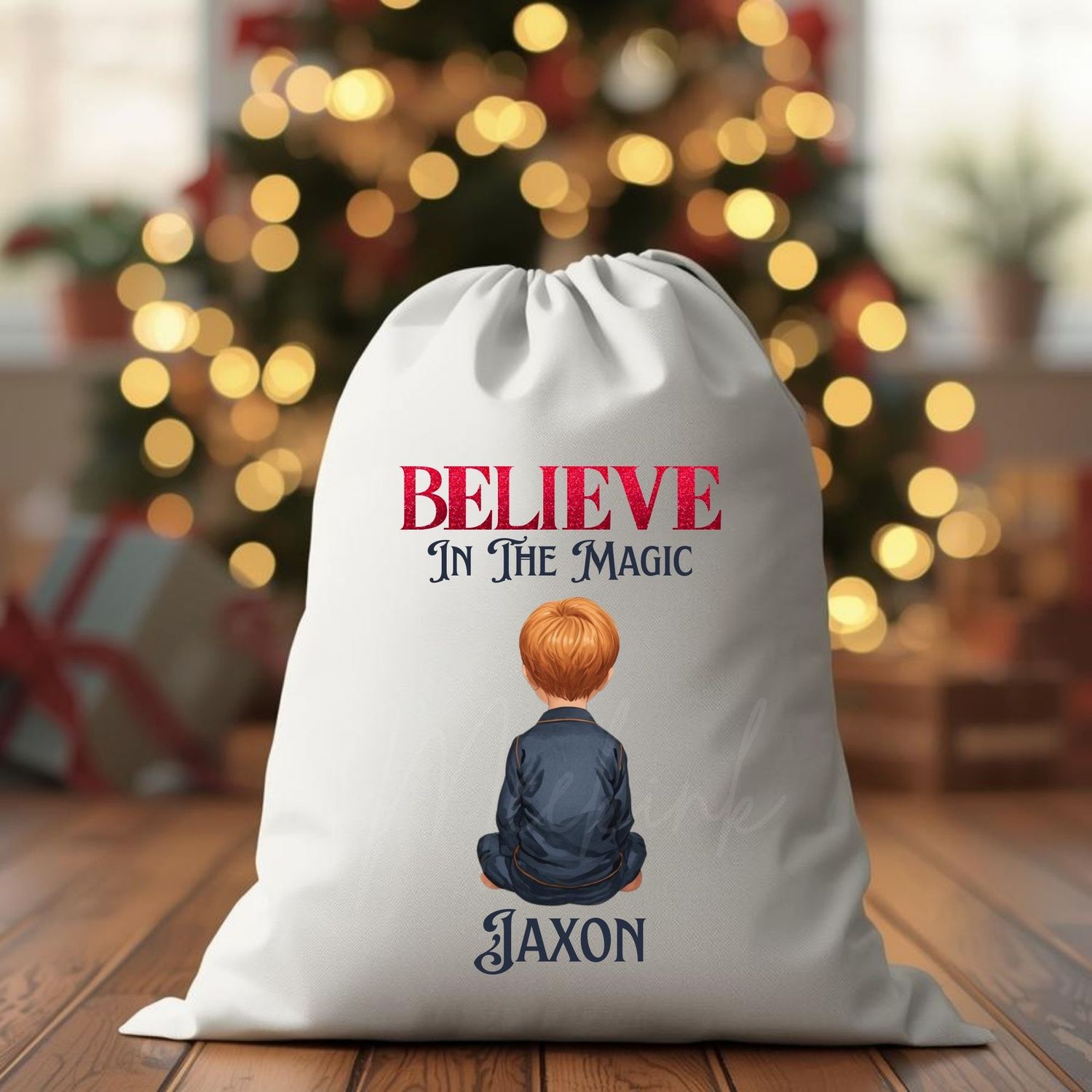 Christmas Back Facing Boys 5 Variations To Choose From UVDTF or DTF Decal
