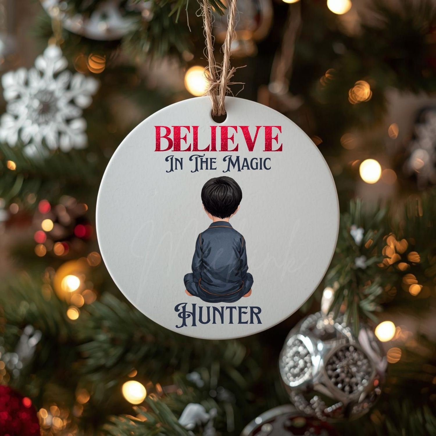 Christmas Back Facing Boys 5 Variations To Choose From UVDTF or DTF Decal