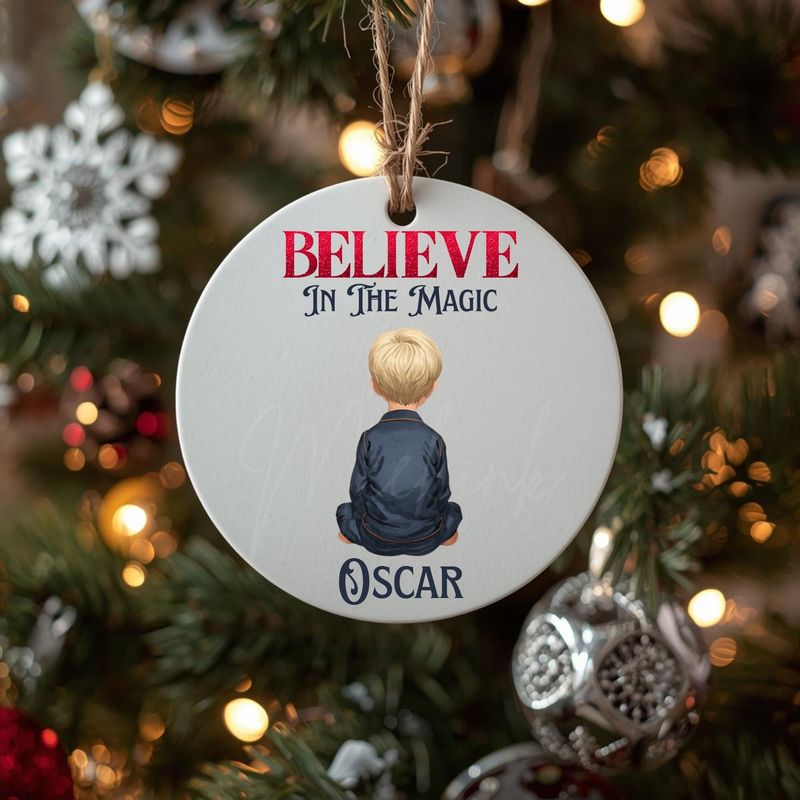 Christmas Back Facing Boys 5 Variations To Choose From UVDTF or DTF Decal