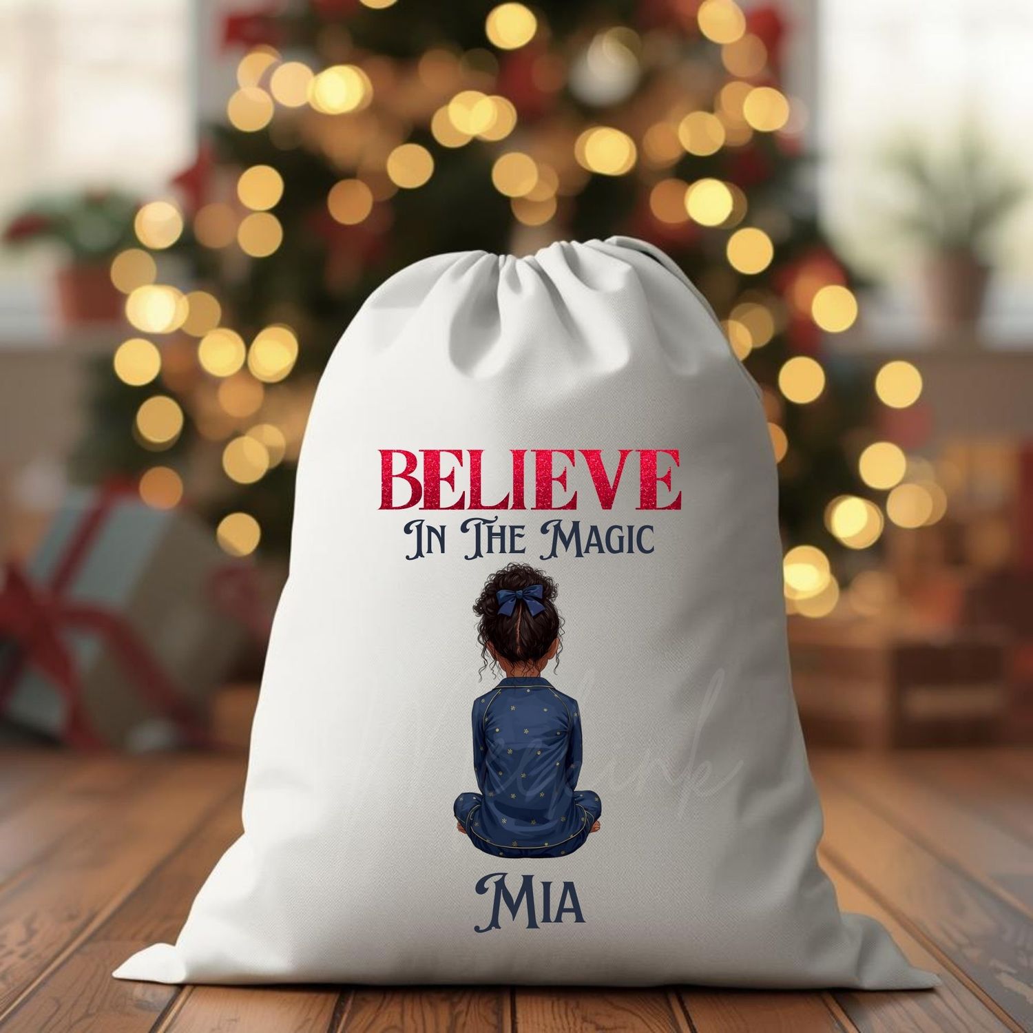 Christmas Back Facing Girls 9 Variations To Choose From UVDTF or DTF Decal