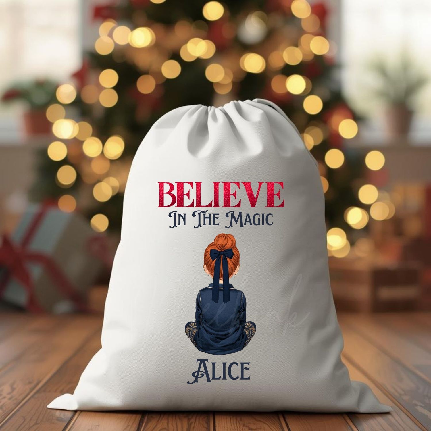 Christmas Back Facing Girls 9 Variations To Choose From UVDTF or DTF Decal