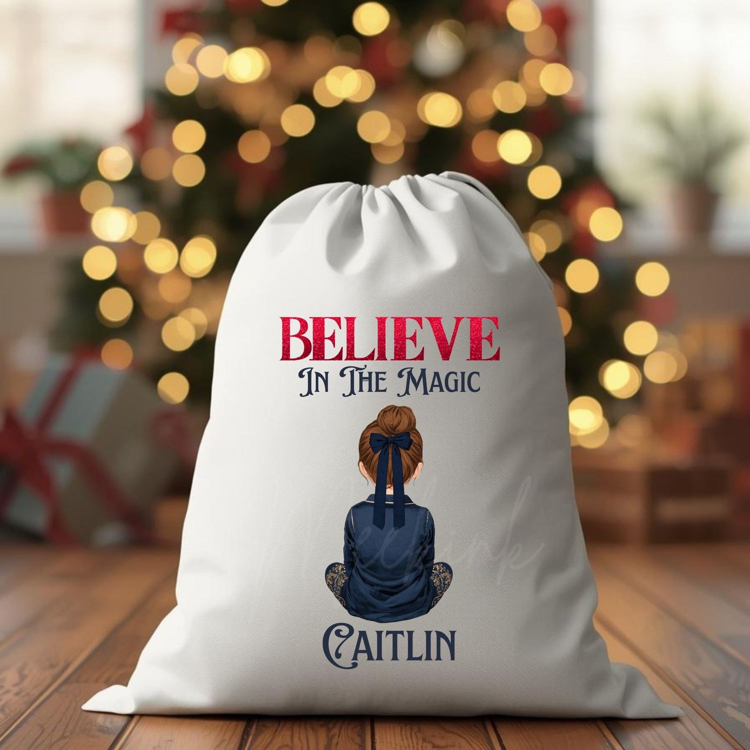 Christmas Back Facing Girls 9 Variations To Choose From UVDTF or DTF Decal